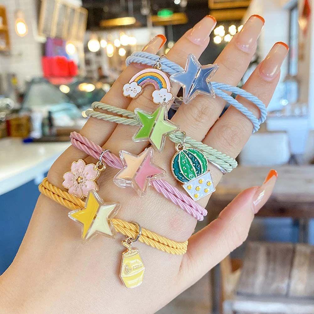 VANES1 Vòng Đeo Tay Bằng Hợp Kim Màu Cầu Vồng Dễ Thương Cho Bạn Gái / Bé Gái