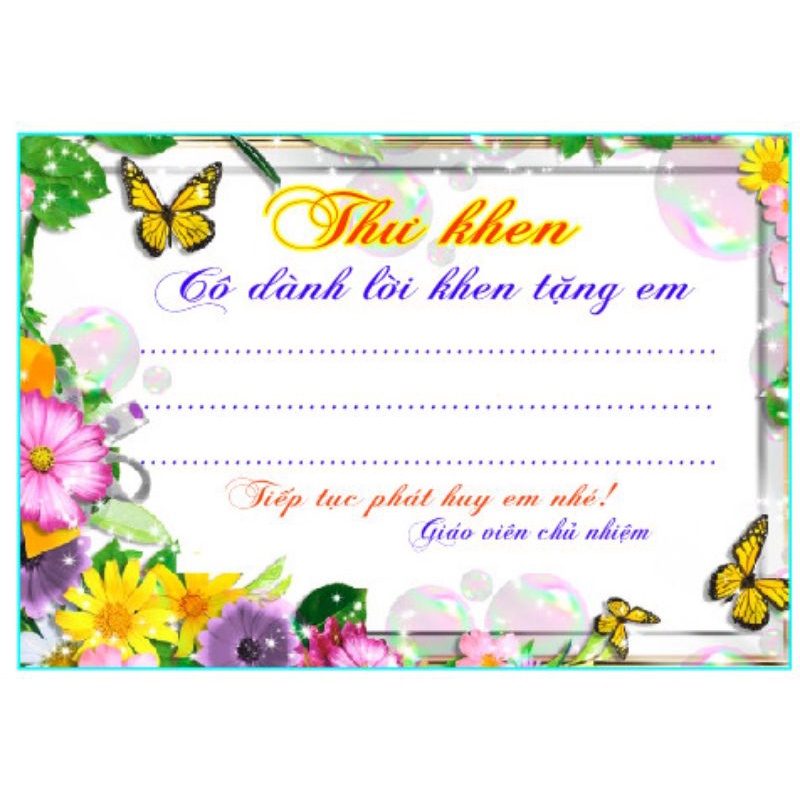 Thư khen học sinh in màu bìa trắng