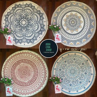(15 mẫu*Size 92-120-150-180cm)Thảm tròn trải sàn hoạ tiết Vintage thổ cẩm- Hàng loại 1 đảm bảo chất lượng