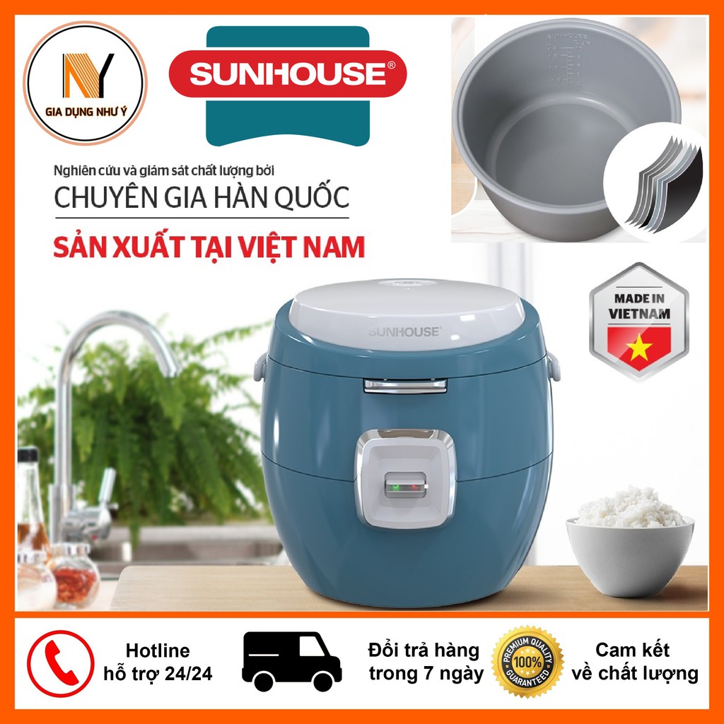 Nồi Cơm Điện 1.8L SUNHOUSE SHD8662 Dành Cho 3 - 7 Người Ăn, Tiết Kiệm Điện Năng