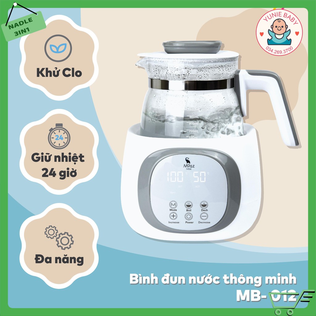 [MẪU MỚI] Bình đun nước thông minh moaz-bebe MB012