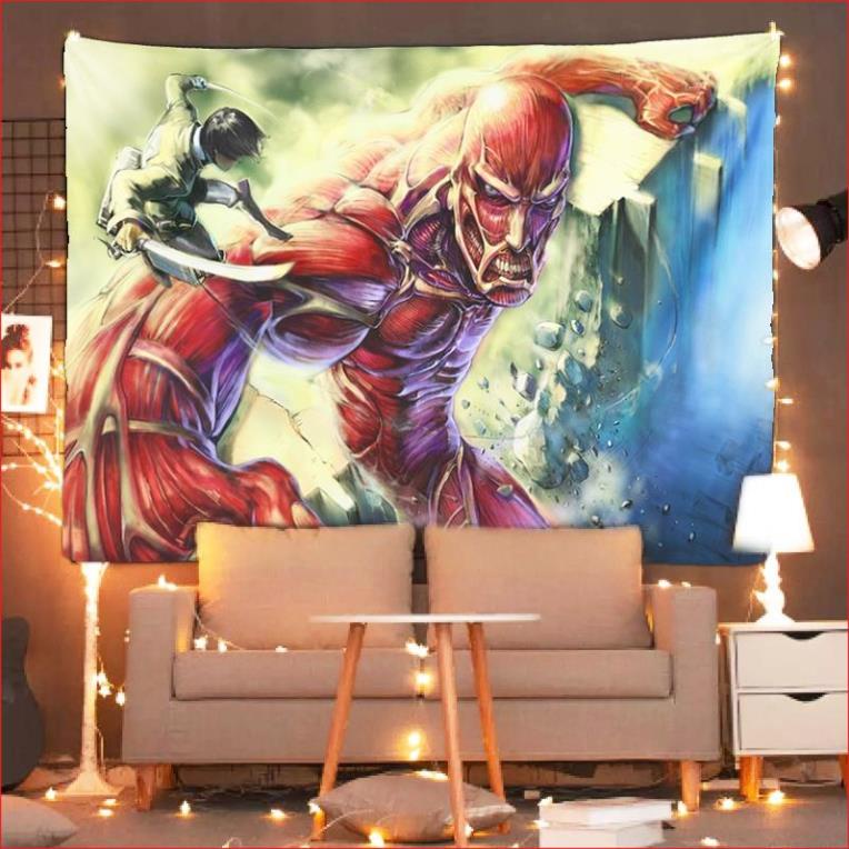 Tranh vải treo tường Attack On Titan 11  thảm decor TRANG TRÍ,phòng khách, phòng ngủ, in hình theo yêu cầu.