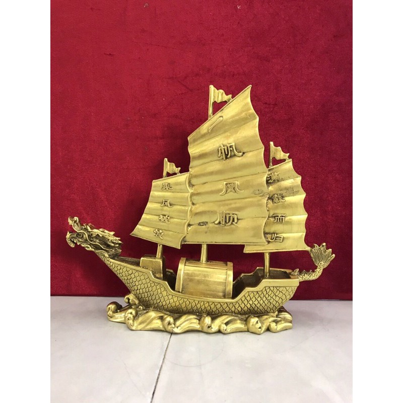 Thuyền Buồm Phong Thuỷ Thuận Buồm Xuôi Gió Đón Tài Lộc Tiên Của Vật Phẩm bằng đồng