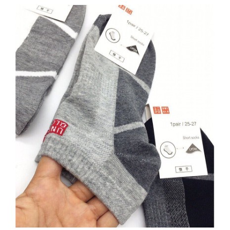 Combo 3 đôi Tất Uniqlo, Vớ Uniqlo cổ trung chất cotton, Kháng khuẩn, khử mùi, co giãn tốt