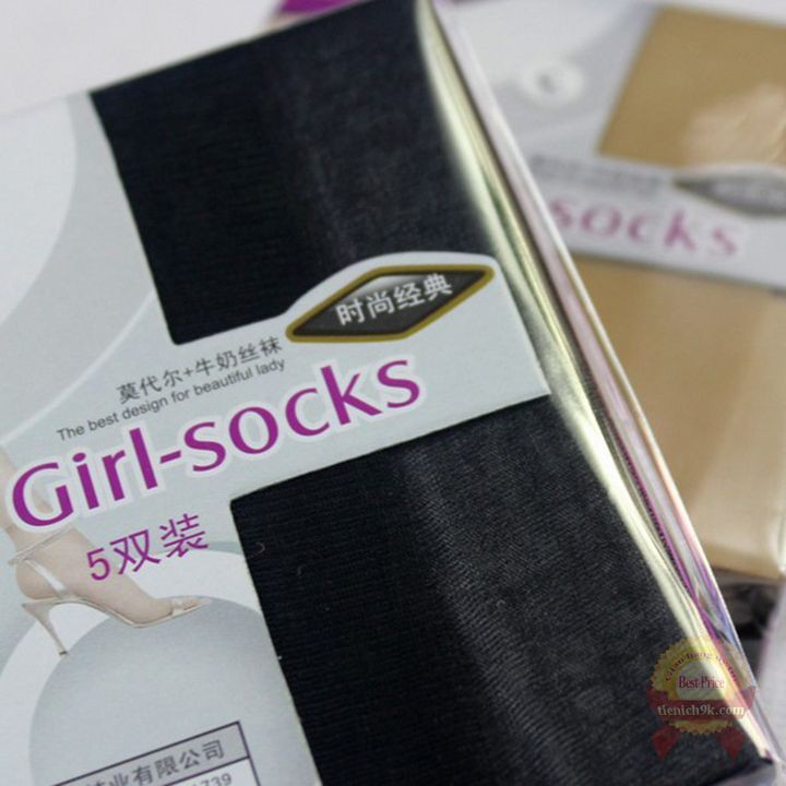 Combo 5 đôi tất giấy nữ cổ ngắn siêu dai Hàn Quốc Girl Socks giả da , đen … đi giày thấp , lười bệt búp bê