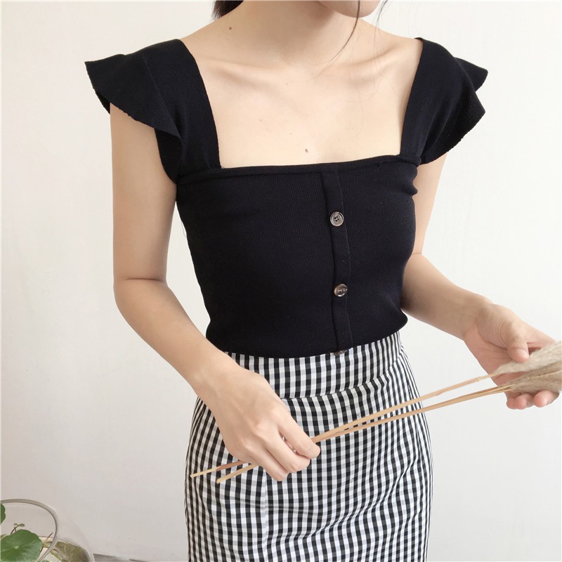 [FRESHIP-HÀNG CAO CẤP] Áo Croptop Trễ Vai 2 Dây Tay Điệu 4 Màu Hottrend Hè 2021 | BigBuy360 - bigbuy360.vn