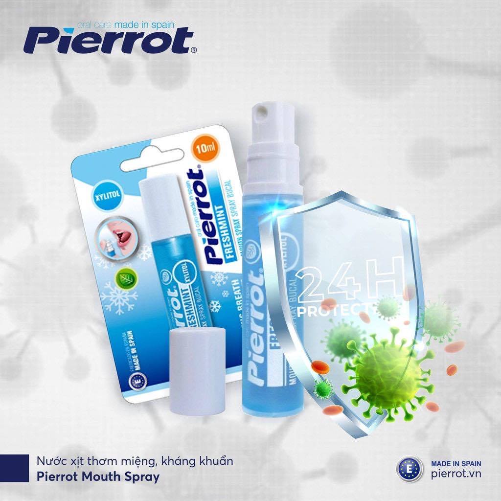 Nước xịt thơm miệng diệt khuẩn Pierrot 10ml