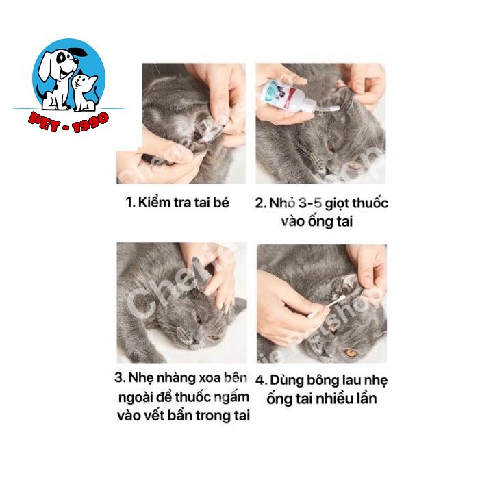 Dung Dịch Vệ Sinh Tai BIOLINE 50ML Cho Chó Mèo Thú Cưng