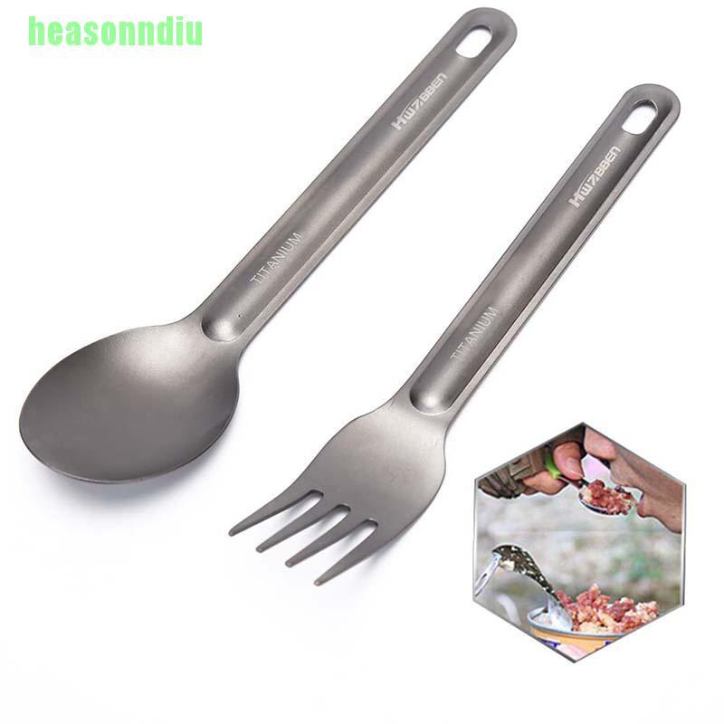 1 Muỗng Nĩa Bằng Titanium Dùng Cho Cắm Trại Ngoài Trời