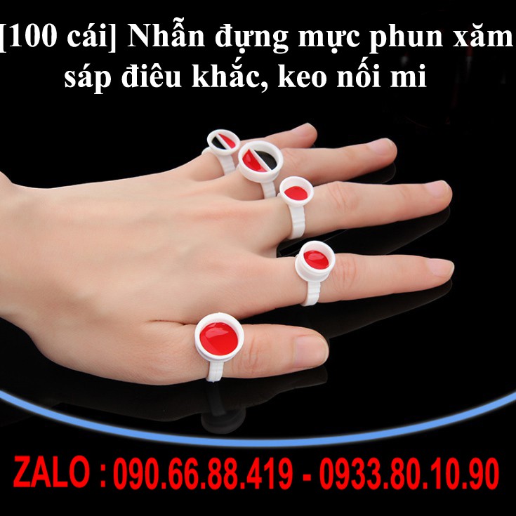 Nhẫn đựng mực phun xăm, sáp điêu khắc, keo nối mi