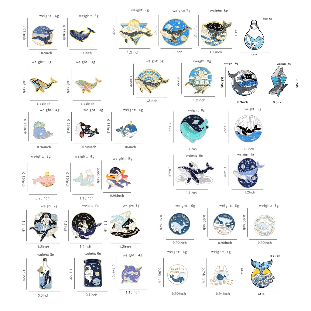 Ghim Cài Áo Hình Động Vật Biển / Phi Hành Gia / Cá Mập / Cá Voi / Cá Voi Bảo Vệ Hộ Mệnh Cho Bạn Bè 50 Kiểu