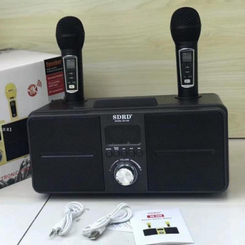 SHIP NHANH HCM - Loa Karaoke SDRD SD309 chính hãng bass trầm ấm tặng kèm 2 micro không dây