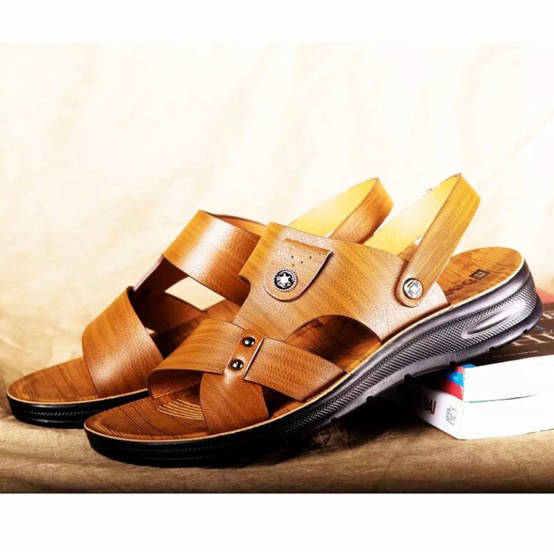 DÉP NAM DA BÒ THẬT- BẢO HÀNH DA 1 NĂM- DÉP DA NAM CAO CẤP- SIÊU BỀN, SIÊU ĐẸP