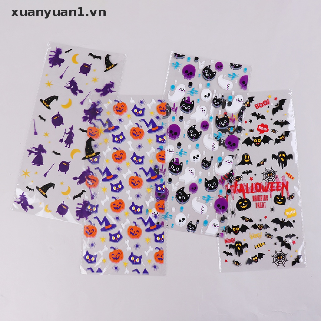 Set 50 Túi Nhựa Đựng Kẹo Phong Cách Halloween Cho Bé