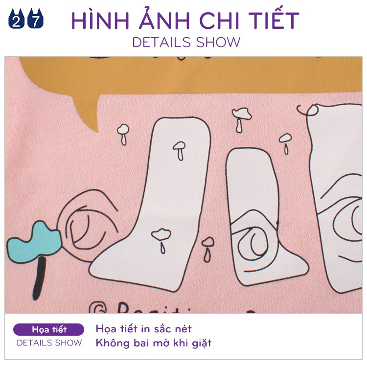 Áo thun bé gái 27HOME áo thun cho bé in hình đáng yêu