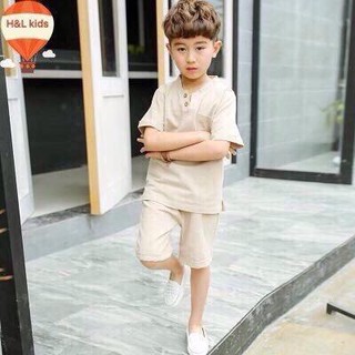 Freeship 99k toàn quốc_,Set đồ bé trai H&L kids thun trơn