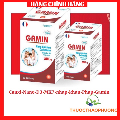 Canxi Nano K2 MK7 Gamin nhập khẩu Pháp bổ sung can xi cho phụ nữ mang thai , con bú trẻ em độ tuổi phát triển người già