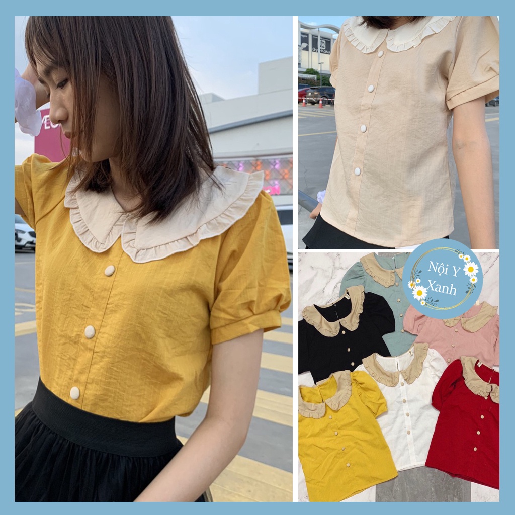 ÁO KIỂU NỮ ĐẸP CỔ BÈO êm ả dịu dàng xa hoa 2020 A194 hàng đẹp trendy - nội y xanh