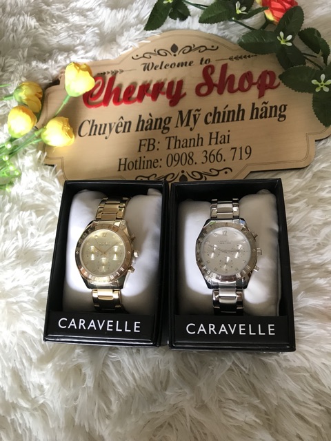 Đồng hồ nữ caravella new york( 2 màu vàng và trắng bạc)