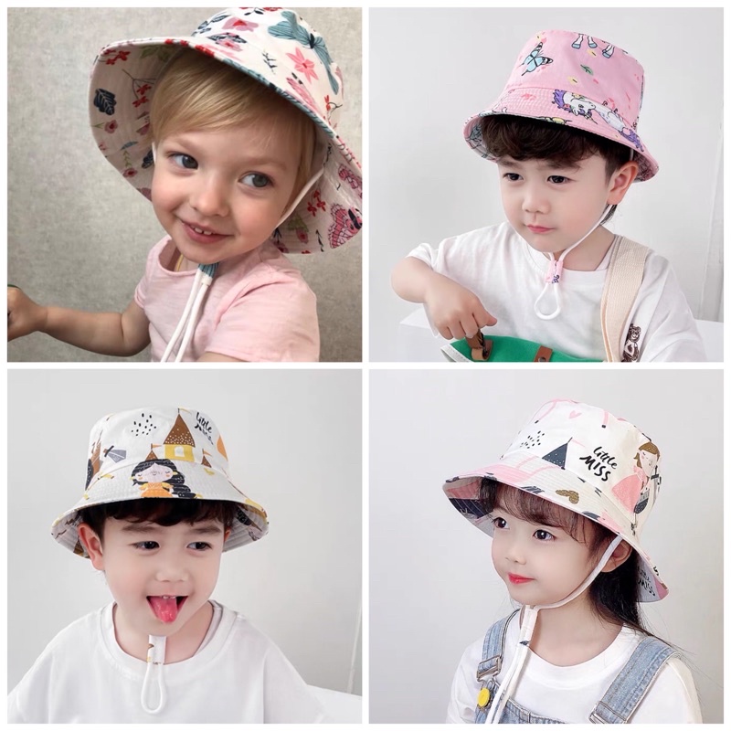 Mũ vành cho bé, mũ bucket trẻ em size 50,52,54
