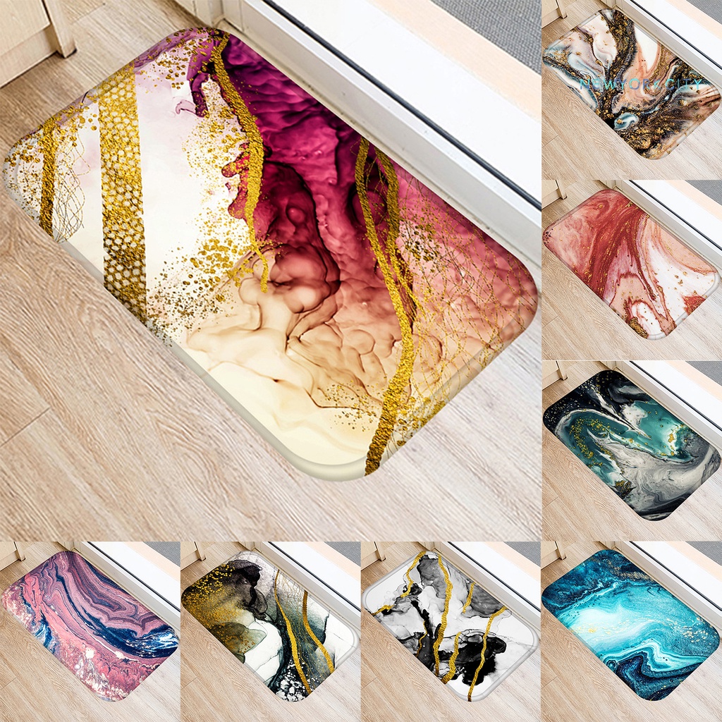 Thảm lót sàn Chống Trượt Thấm Hút Tốt In Họa Tiết Đá Cẩm Thạch Độc Đáo
