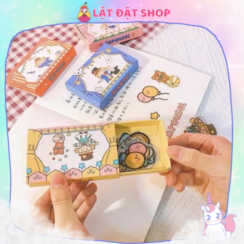 🌸 Hộp 40 miếng sticker trang trí - Hộp 40 hình dán chống nước 🌸
