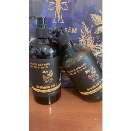 Cặp Dầu Gội, Xả Hà Thủ Ô, Sâm Thảo Dược Bí truyền 500ml