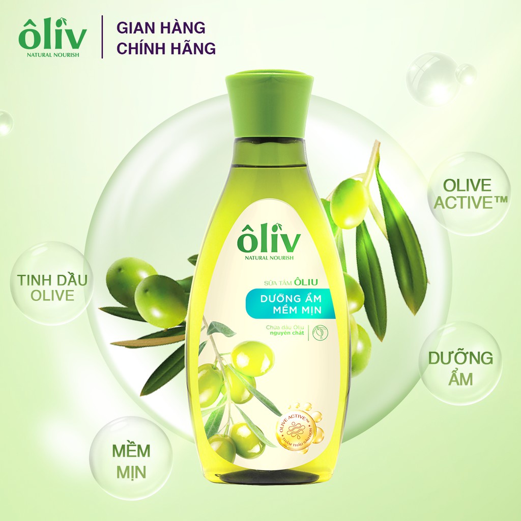 Combo Sữa Tắm Ôliv Detox 650ml + Sữa Tắm Ôliv Mềm mịn 250ml