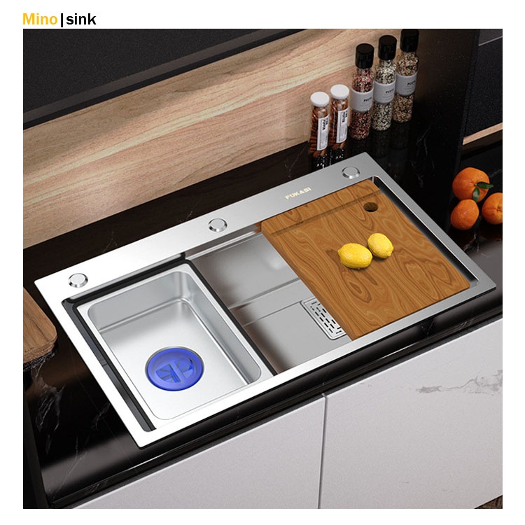 [Mẫu Mới 2022] Chậu rửa chén bát 1 hố Inox 304 cao cấp màu Trắng Mờ, chống mùi, dễ dàng vệ sinh - Kích thước 78 x 46cm