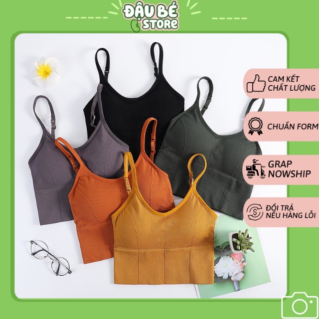 Áo Bra Nữ Dáng Dài Nâng Ngực - Tập Gym / Yoga - Top Hở Lưng Chữ U Chất Thun Tăm Kèm Mút Mỏng -Daube-Bra01