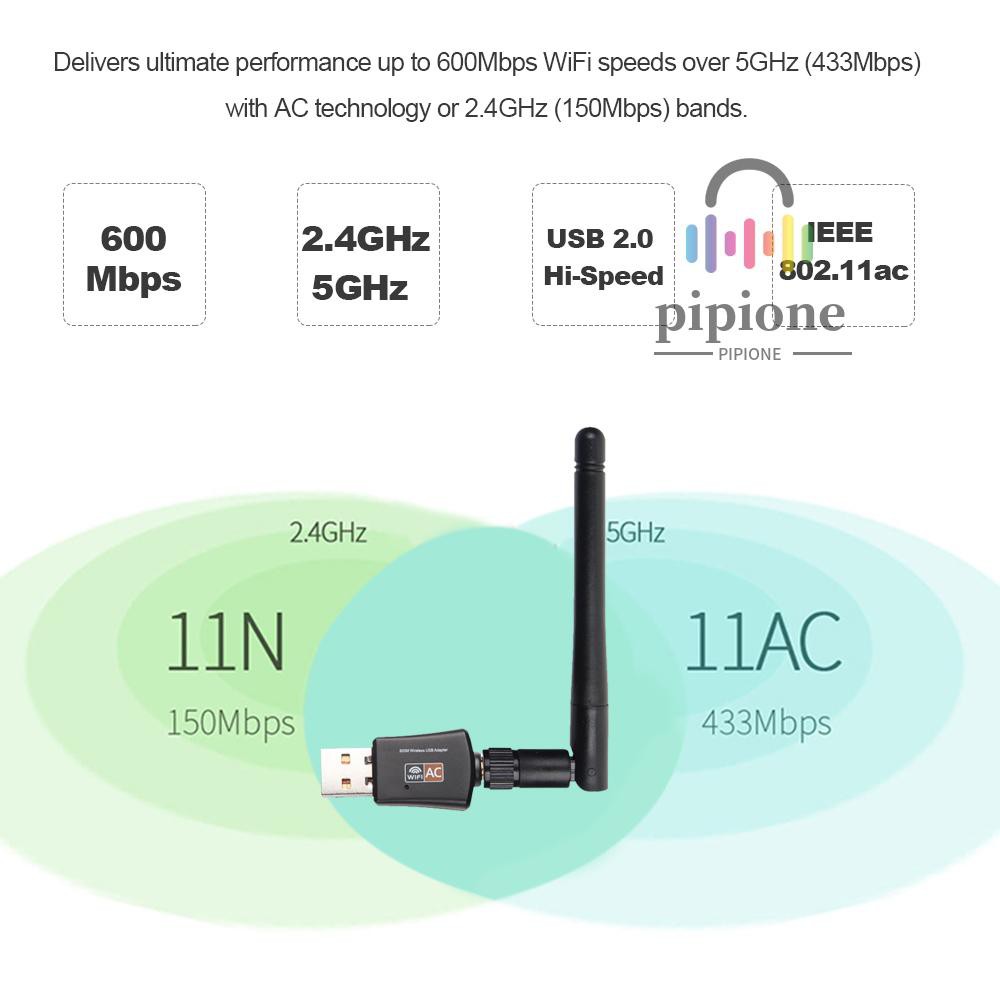 Usb Wifi 600mbps 2.4ghz / 5.0ghz Ethernet 802.11ac | BigBuy360 - bigbuy360.vn