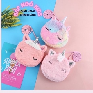 Túi đeo chéo mini cho bé gái hình kỳ lân Unicorn phong cách Hàn Quốc xinh xắn dễ thương Bắp Ngô Kids