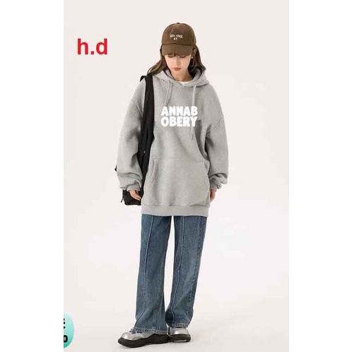[ hottrend ] Áo hoodie  Nữ AN.NAB Chất nỉ ngoai Mũ 2 lớp from to rộng