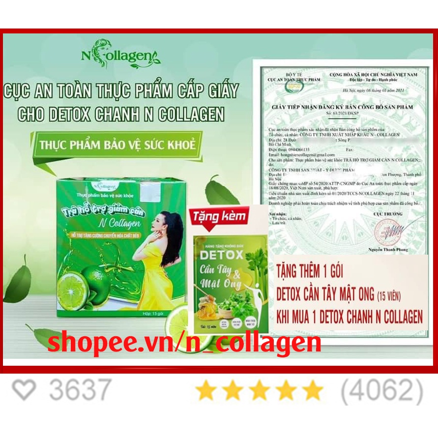 HỘP 15 GÓI DETOX TRÀ CHANH SLIM HỖ TRỢ GIẢM CÂN N COLLAGEN - TRÀ GIẢM BÉO - HỖ TRỢ GIẢM 3-5KG SAU 15 NGÀY