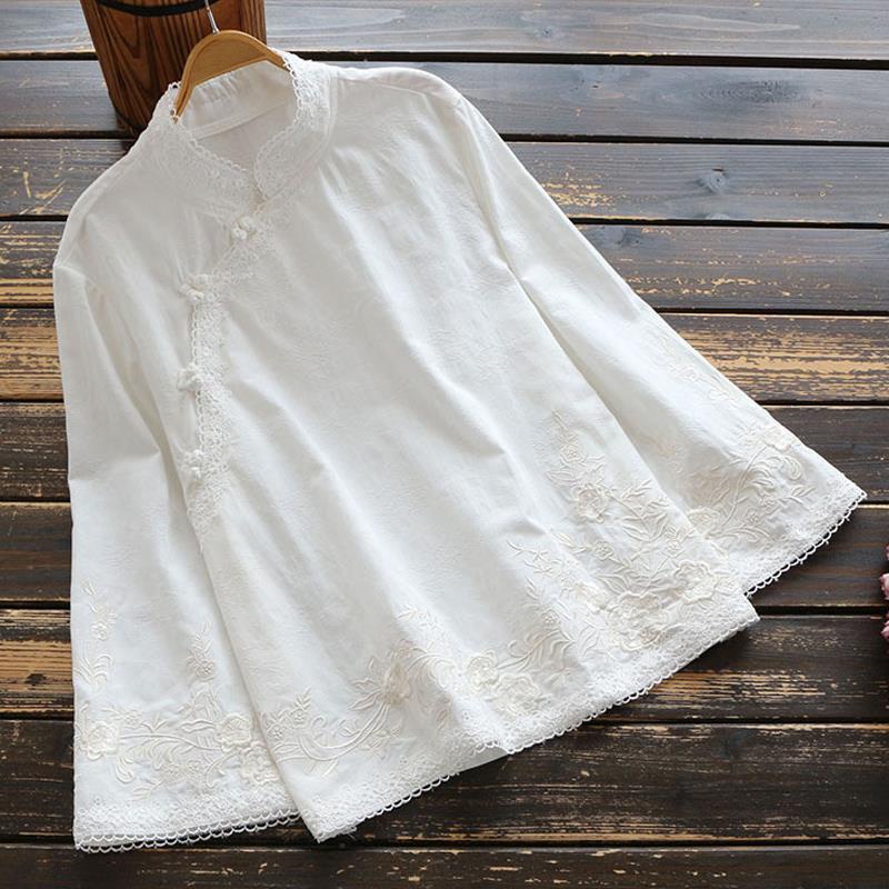 ☻ L O T U S ☻ Áo Sườn Xám Thêu Họa Tiết Plus Size Hiện Đại Phong Cách Cổ Điển Cho Nữ Ca1562 - Bộ Sưu Tập Mới