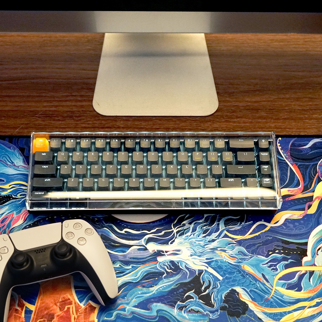 Geekria Vỏ Bọc Bàn Phím Không Dây Chơi Game 68 Phím Bằng acrylic Trong Suốt Chống Bụi Cho keychron k6 65% compact