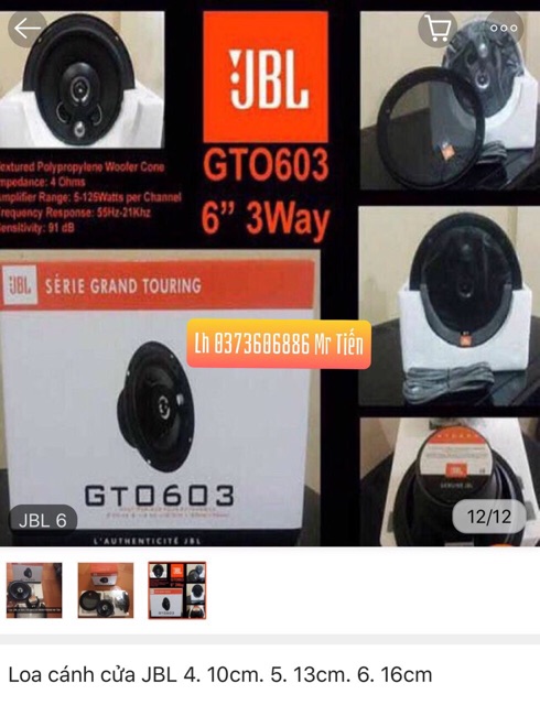 Loa ô tô JBL 4”.10cm , 5”.13cm ,  6”. 16cm .