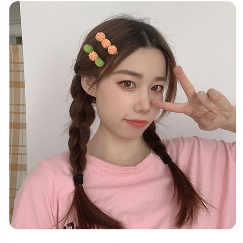 Kẹp tóc hình quả cam nhỏ xinh xắn thiết kế thời trang dành cho nữ