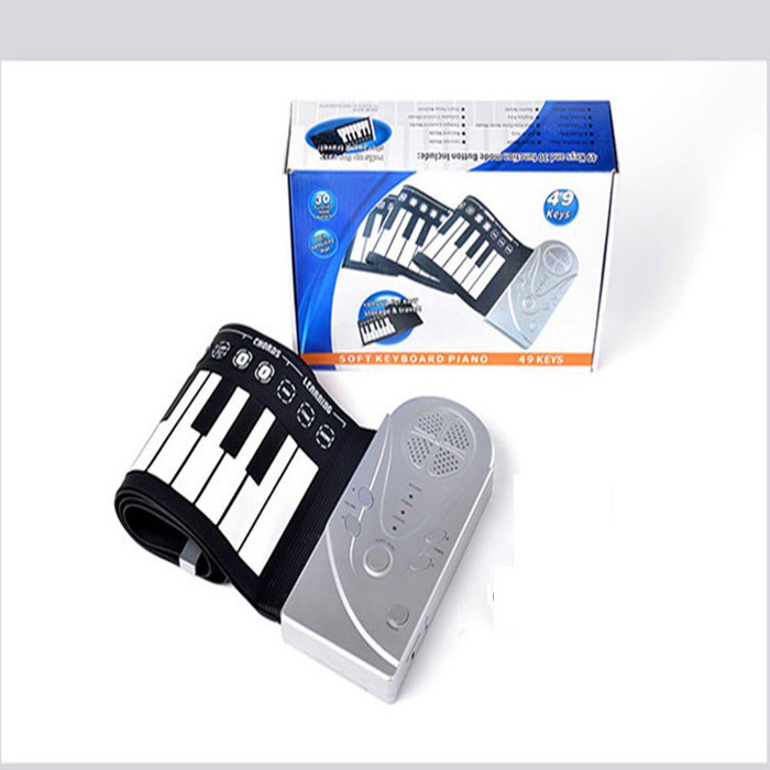 [ TONG5KGMH] Đàn piano cuộn mang đi tiện lợi, bàn phím mềm dễ chơi 49 phím-Xài pin hoặc xạc