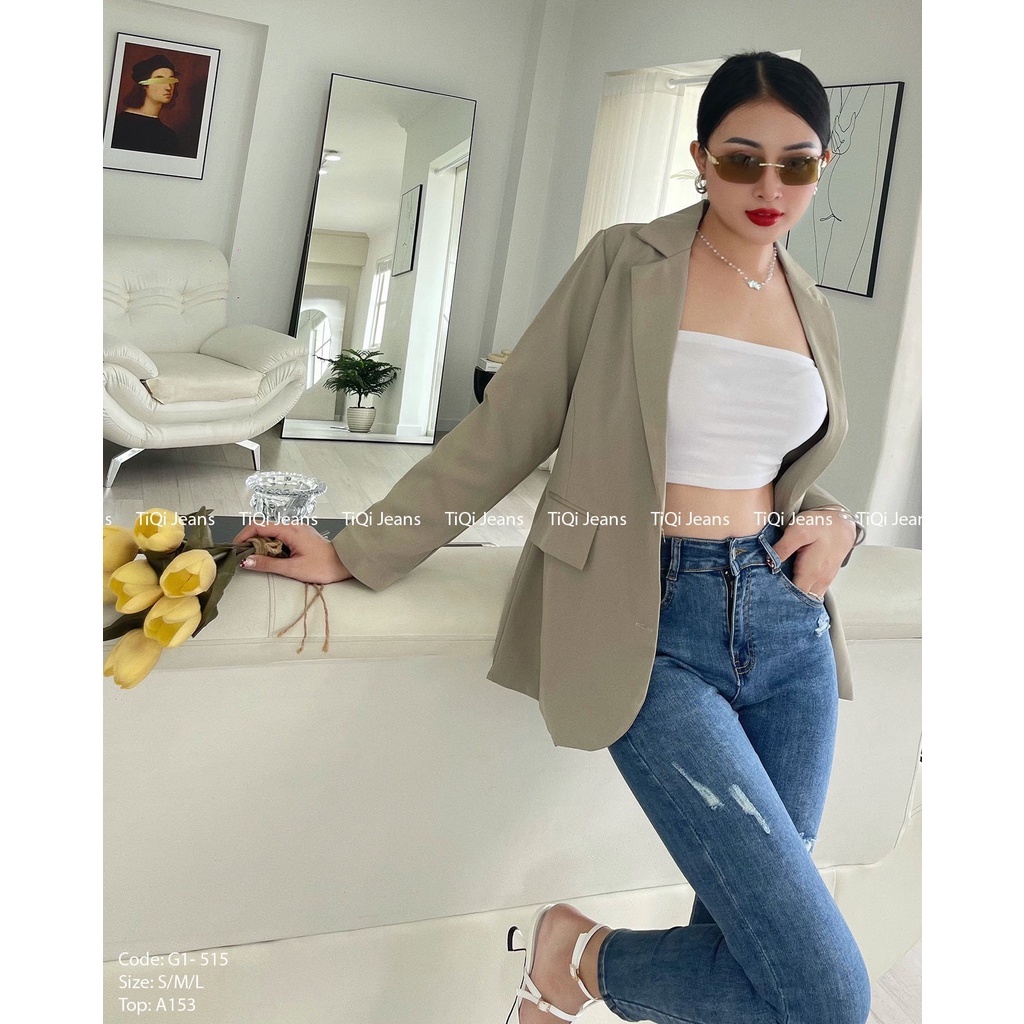 Áo khoác Blazer nữ form rộng dài tay phong cách Hàn Quốc dày dặn , nhiều màu TiQi Jeans A176 | BigBuy360 - bigbuy360.vn