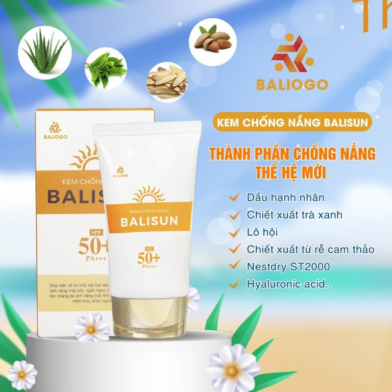 KEM CHỐNG NẮNG BALISUN SPF50+ PA+++ ngăn tia UV không lo sạm nám 50g.