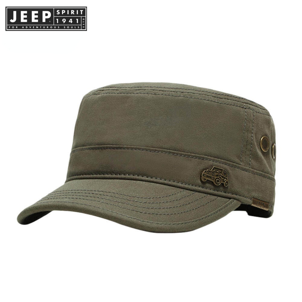 JEEP SPIRIT 1941 ESTD Mũ cho nam giới Authentic High end Thương hiệu cao cấp giải trí của nam giới Quầy mũ phẳng mùa hè