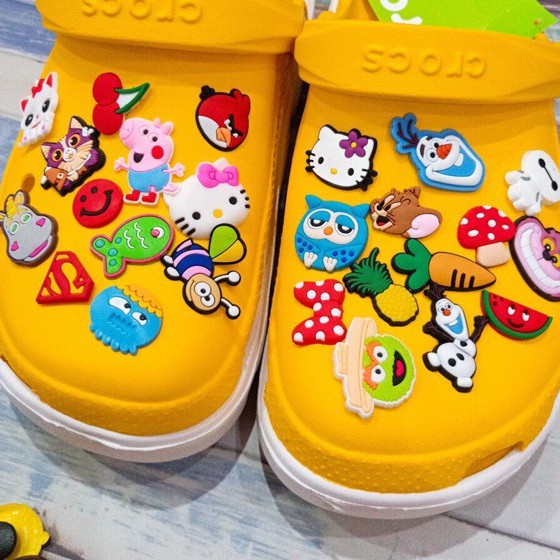 ⚡Combo 10⚡ Sticker / Jibbitz 2D Siêu Cute Mẫu Ngẫu Nhiên Gắn Dép Sục Cá Sấu , Dép Có Lỗ 88234 Lamon Store