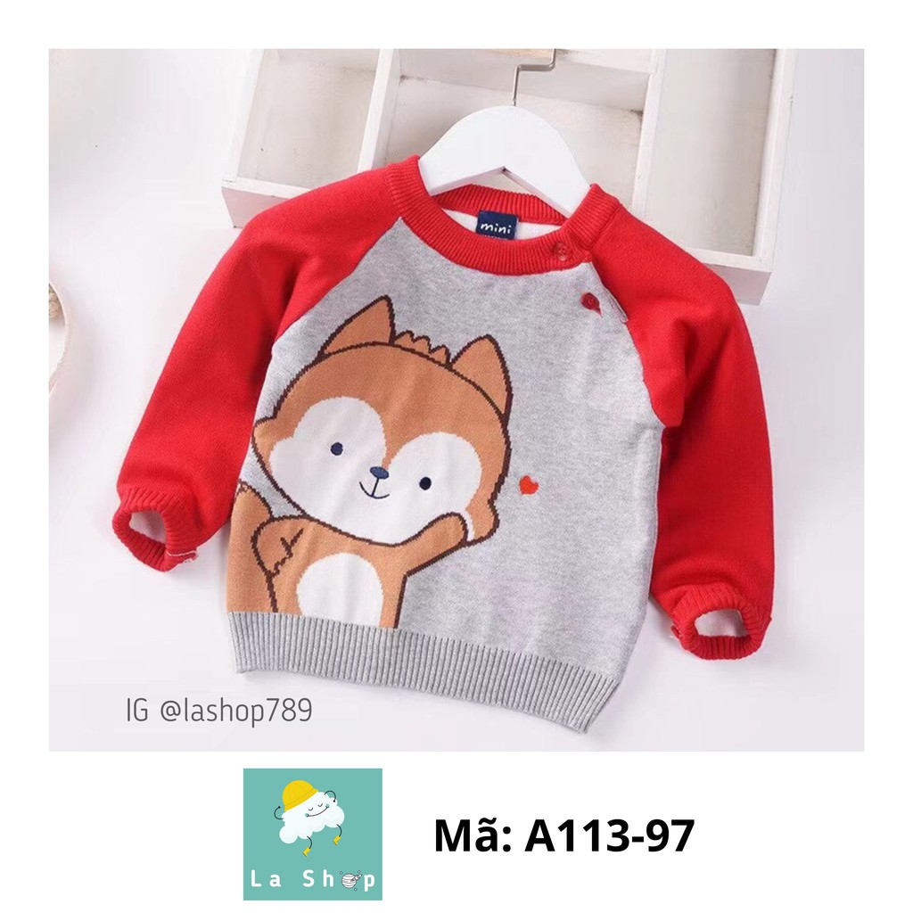 Áo len cho bé hình ngộ nghĩnh, chất len mịn Quảng Châu không xù - La Shop