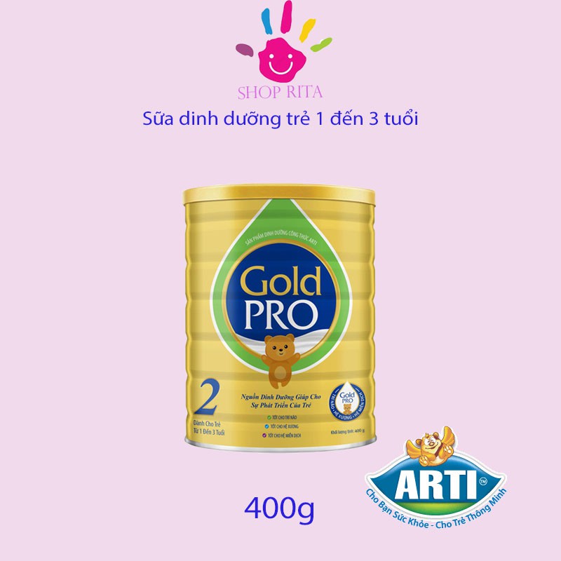 (Khuyến mãi hot) Sữa bột Arti Gold Pro 2 (Lon 400g &amp; 900g) date mới
