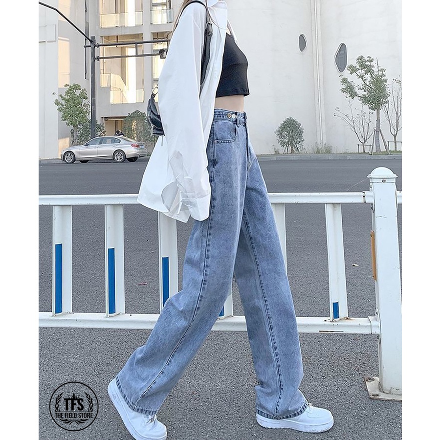 QUẦN JEANS NỮ CÓ NÚT GÀI HAI BÊN