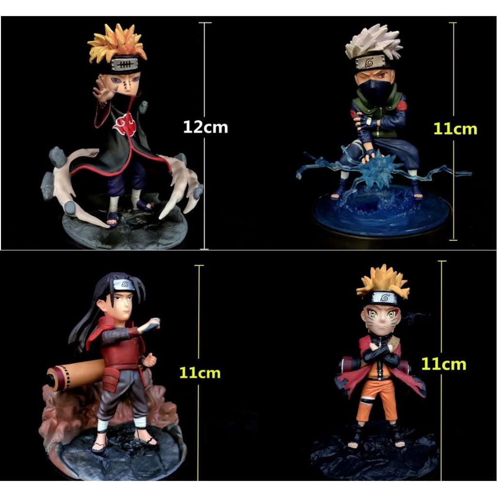 (SẵnVN) Mô hình 4 nhân vật Naruto , Hatake Kakashi , Pain , Hokage Hashirama Senju ( 11-12 cm)