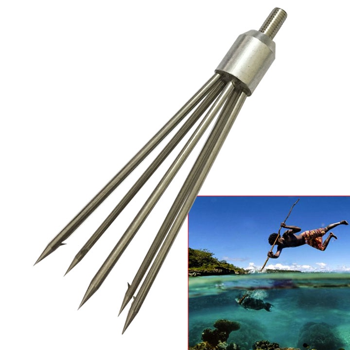 Dụng cụ bắt cá 5 tiêu có ngạnh có kèm cán 3 MET