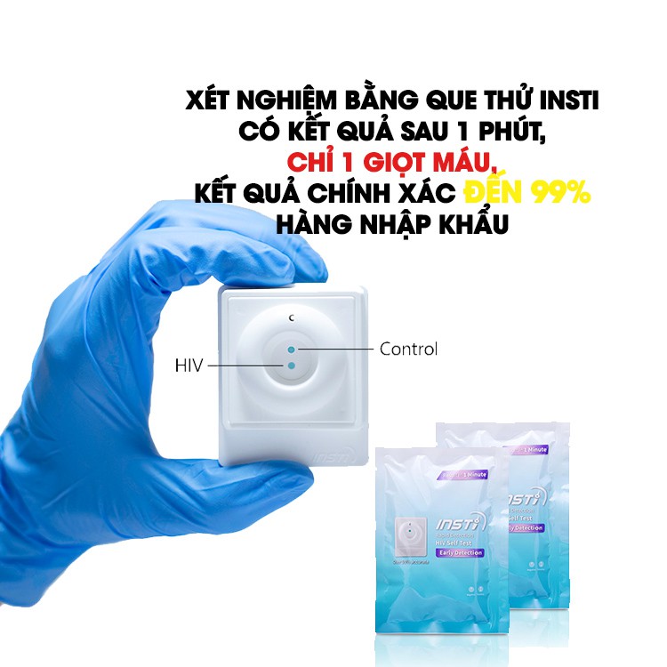 (08/05/2022) Que thử HIV INSTI lấy máu đầu ngón tay kết quả chính xác đến 99%