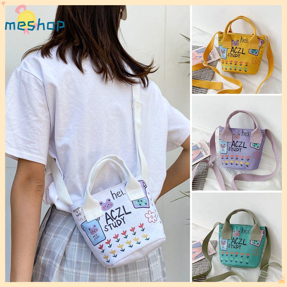 Túi Đeo Vai Du Lịch Bằng Vải Canvas In Họa Tiết Hoạt Hình